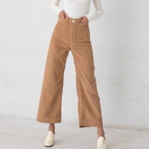 Jesse Kamm Sailor High Rise Flared Pants In Palomino Corduroy US 0​​​​​